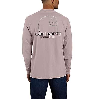 Carhartt Men's Black Loose Fit Heavyweight Long-Sleeve Pocket C Graphic T-Shirt