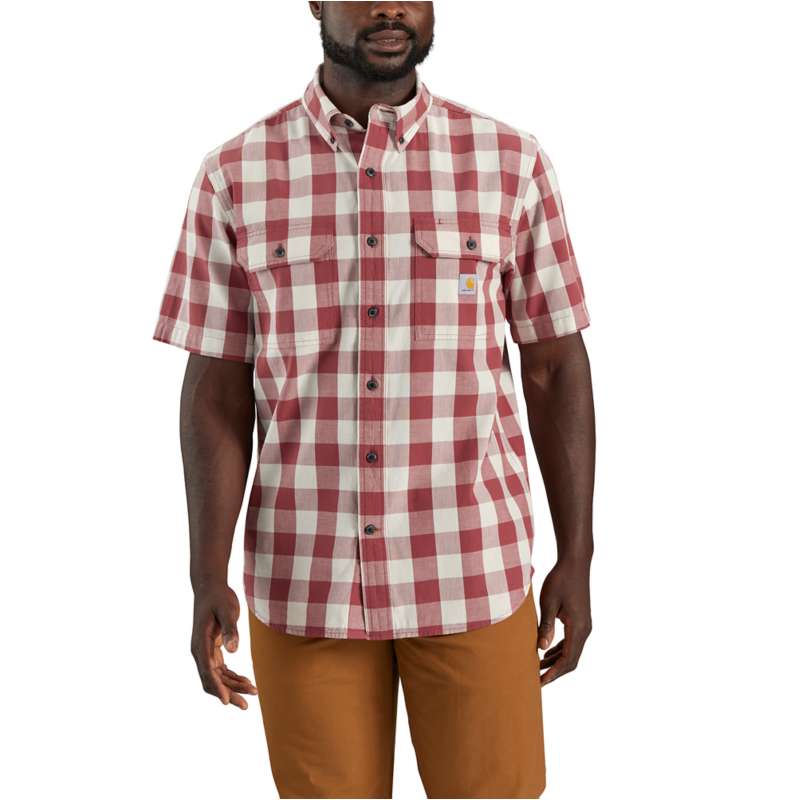 Carhartt  Apple Butter Loose Fit Midweight Short-Sleeve Plaid Shirt