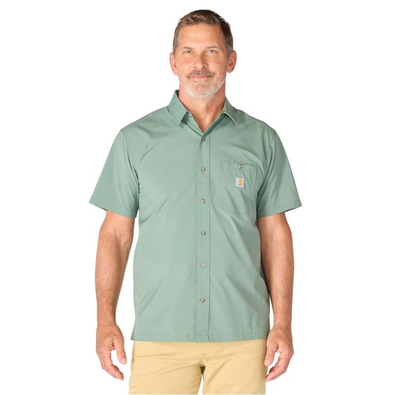 Carhartt  Green Slate Force Sun Defender™ Woven Relaxed SS Shirt