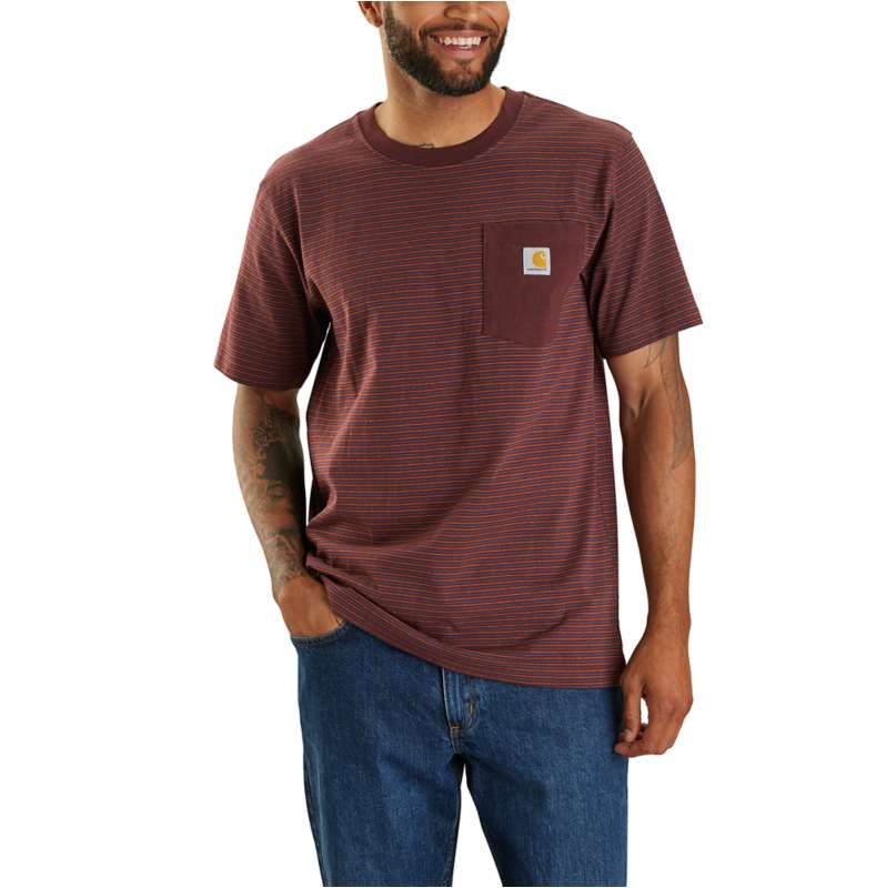 Relaxed Fit Heavyweight Short-Sleeve Pocket Stripe T-Shirt | Sale ...