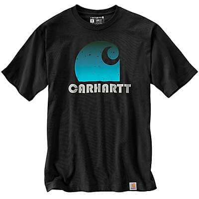 Carhartt Men's Black Loose Fit Heavyweight Short-Sleeve C Graphic T-Shirt