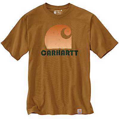 Carhartt Men's Carhartt Brown Loose Fit Heavyweight Short-Sleeve C Graphic T-Shirt