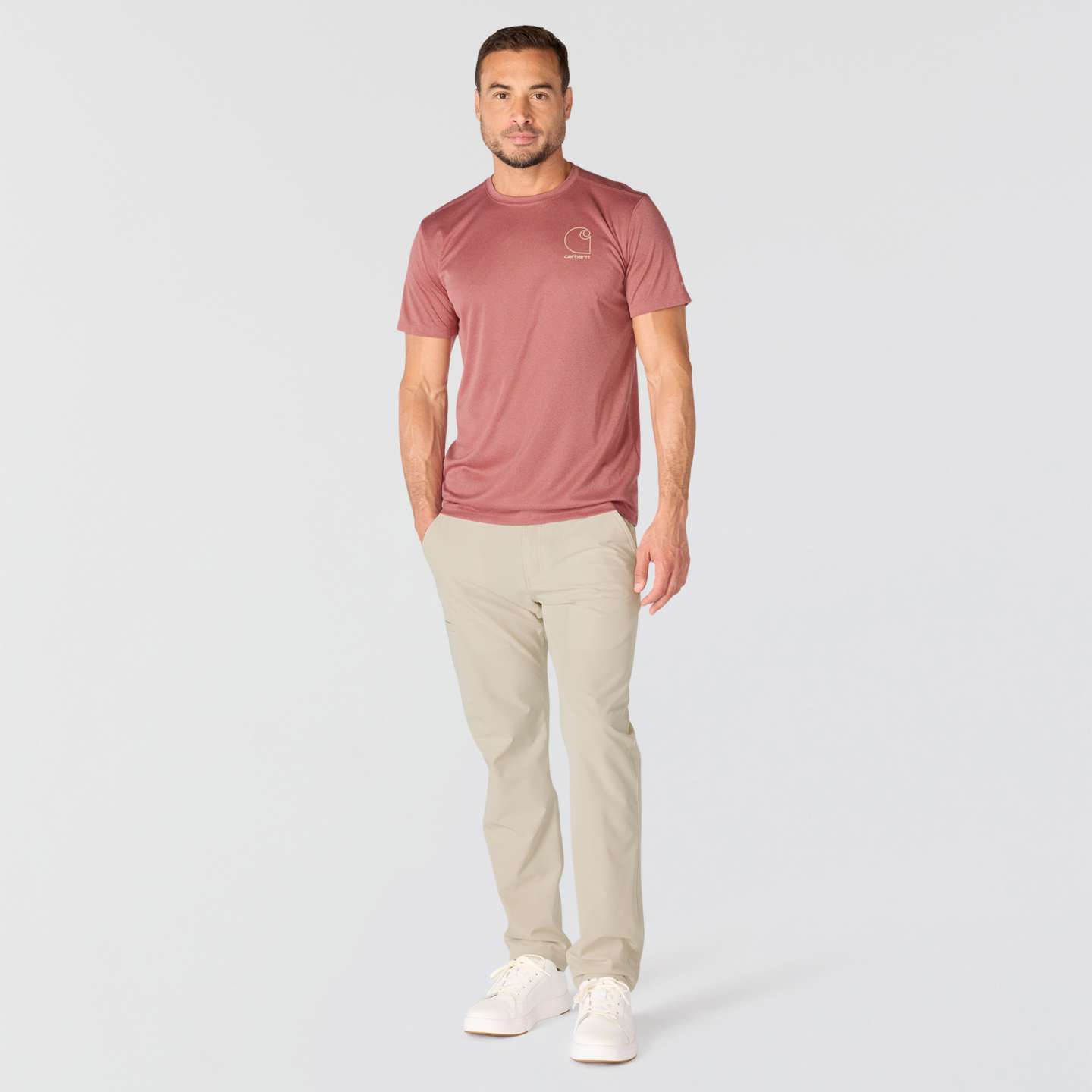 Мужская футболка Carhartt Force Sun Defender™ Relaxed Logo, цвет: Янтарный меланжевый — фото 4