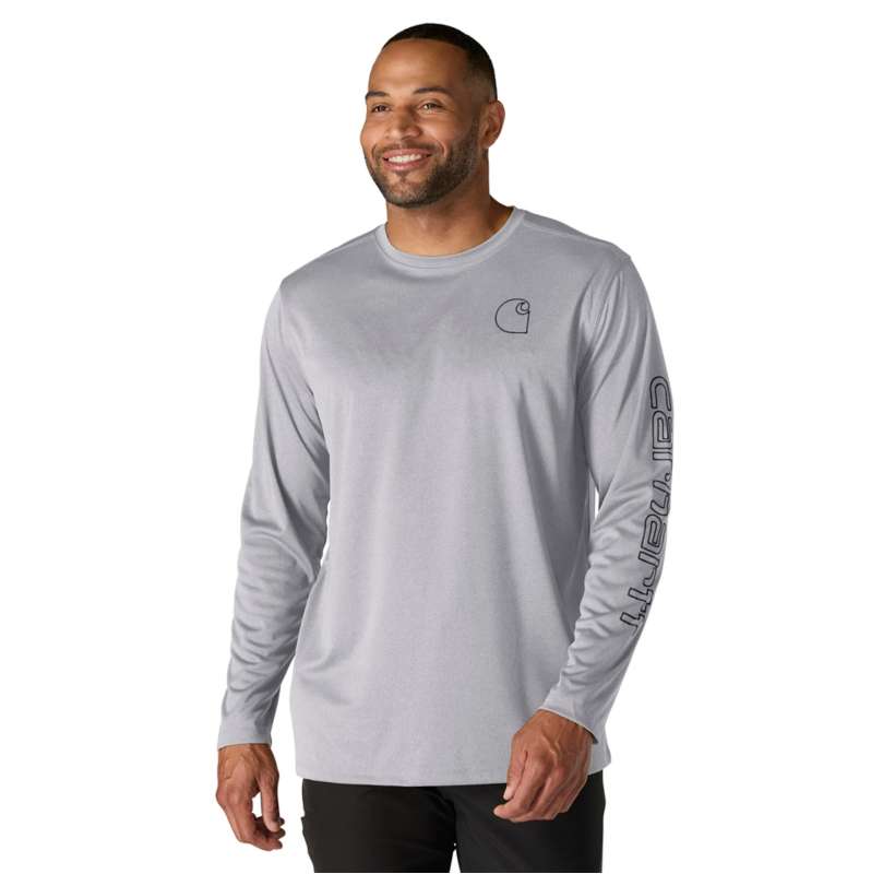 Carhartt  Steel Heather Force Sun Defender™ Relaxed LS Logo T-Shirt