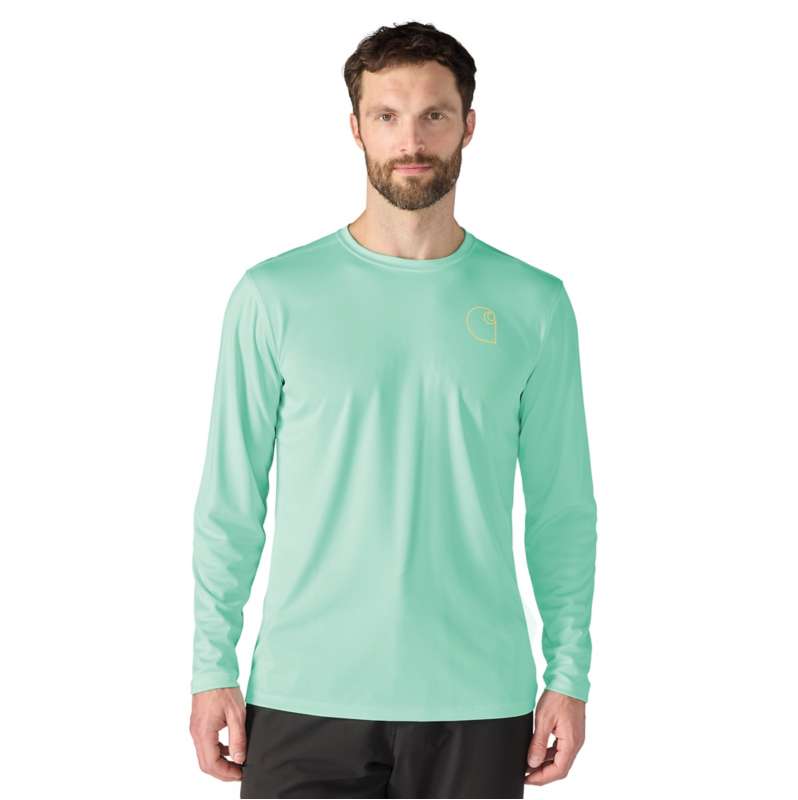 Carhartt  Fresh Mint Force Sun Defender™ Relaxed LS Logo T-Shirt
