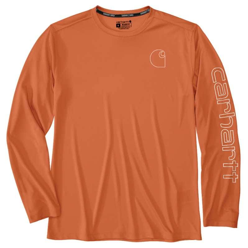 Carhartt  Sedona Orange Force Sun Defender™ Lightweight Long-Sleeve Logo Graphic T-Shirt