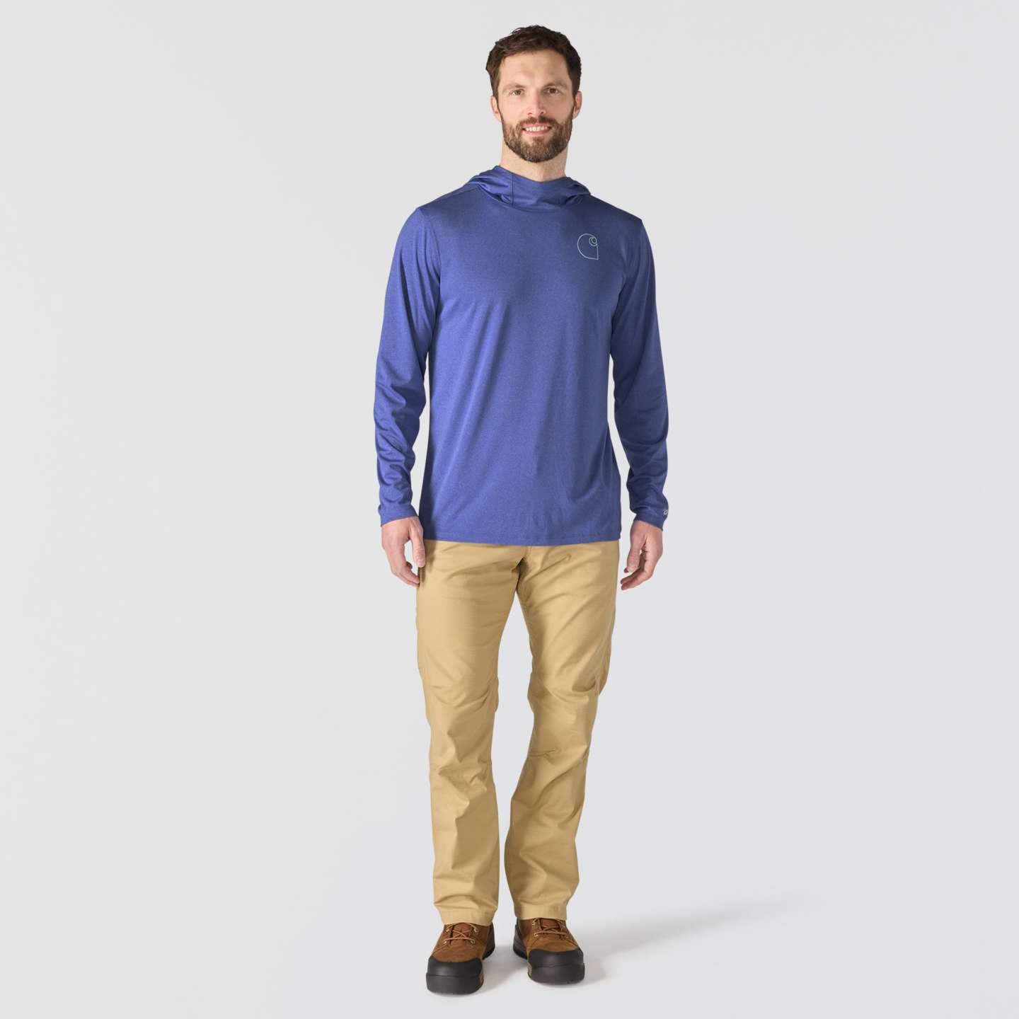 Мужское худи Carhartt Force Sun Defender™ Relaxed Logo, цвет: Небесно-голубой меланжевый — фото 4