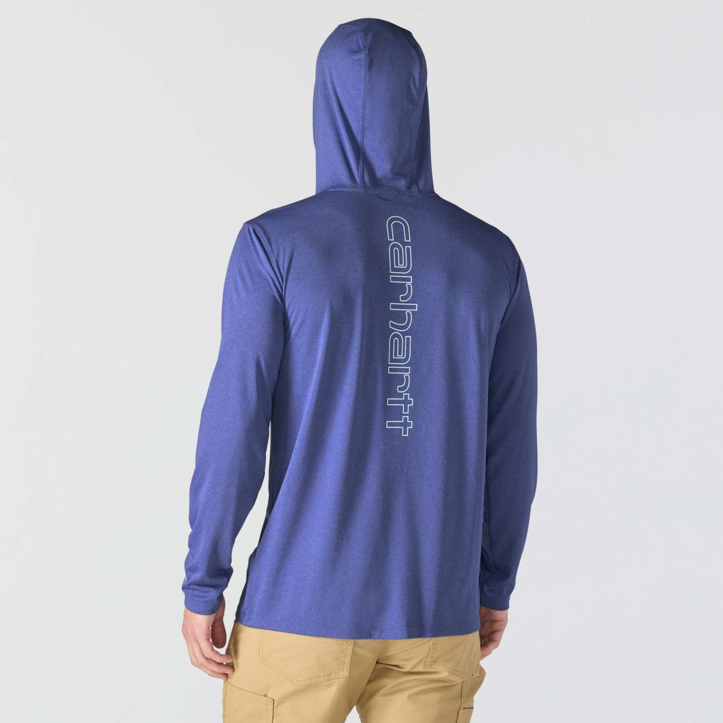 Мужское худи Carhartt Force Sun Defender™ Relaxed Logo, цвет: Небесно-голубой меланжевый — фото 6