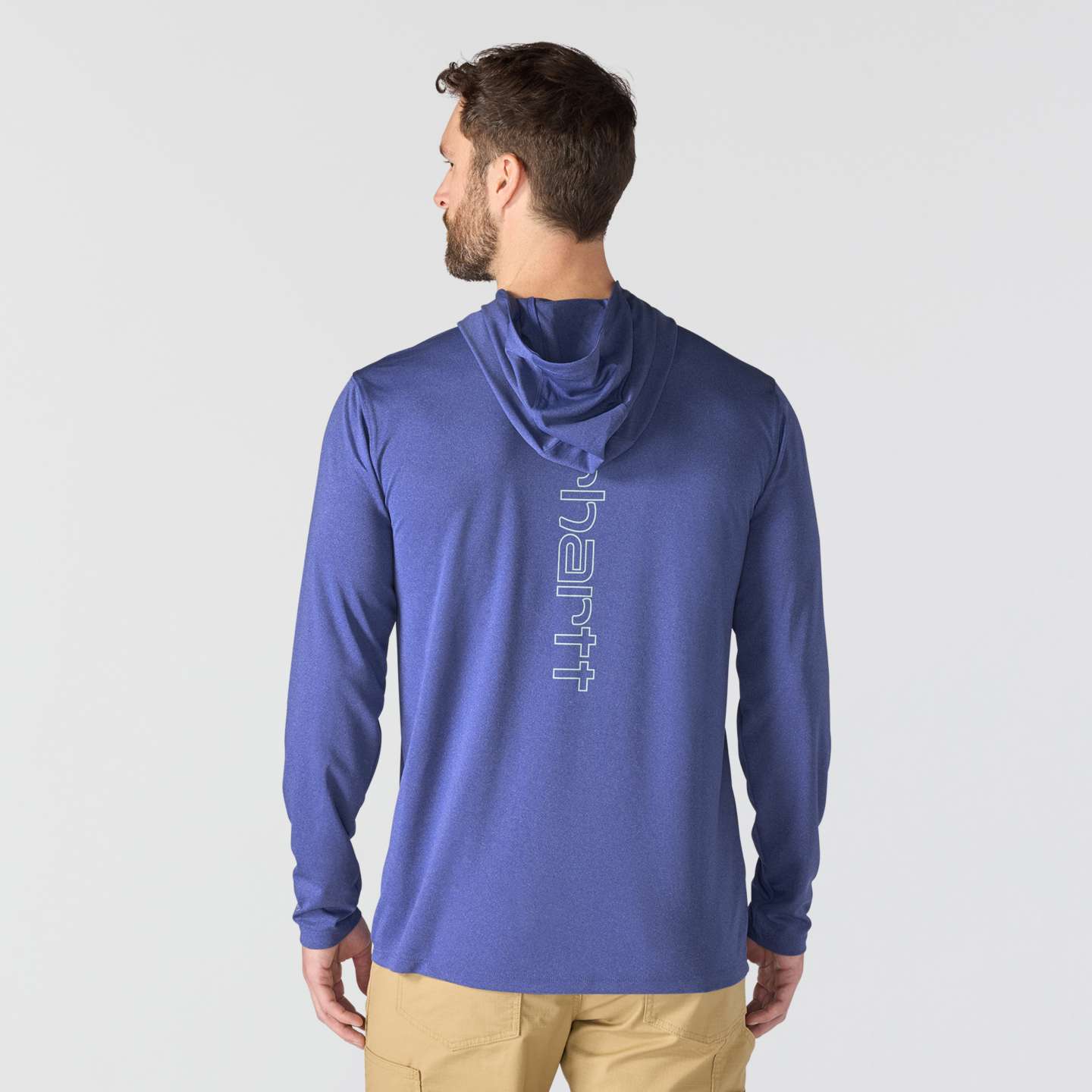 Мужское худи Carhartt Force Sun Defender™ Relaxed Logo, цвет: Небесно-голубой меланжевый — фото 5