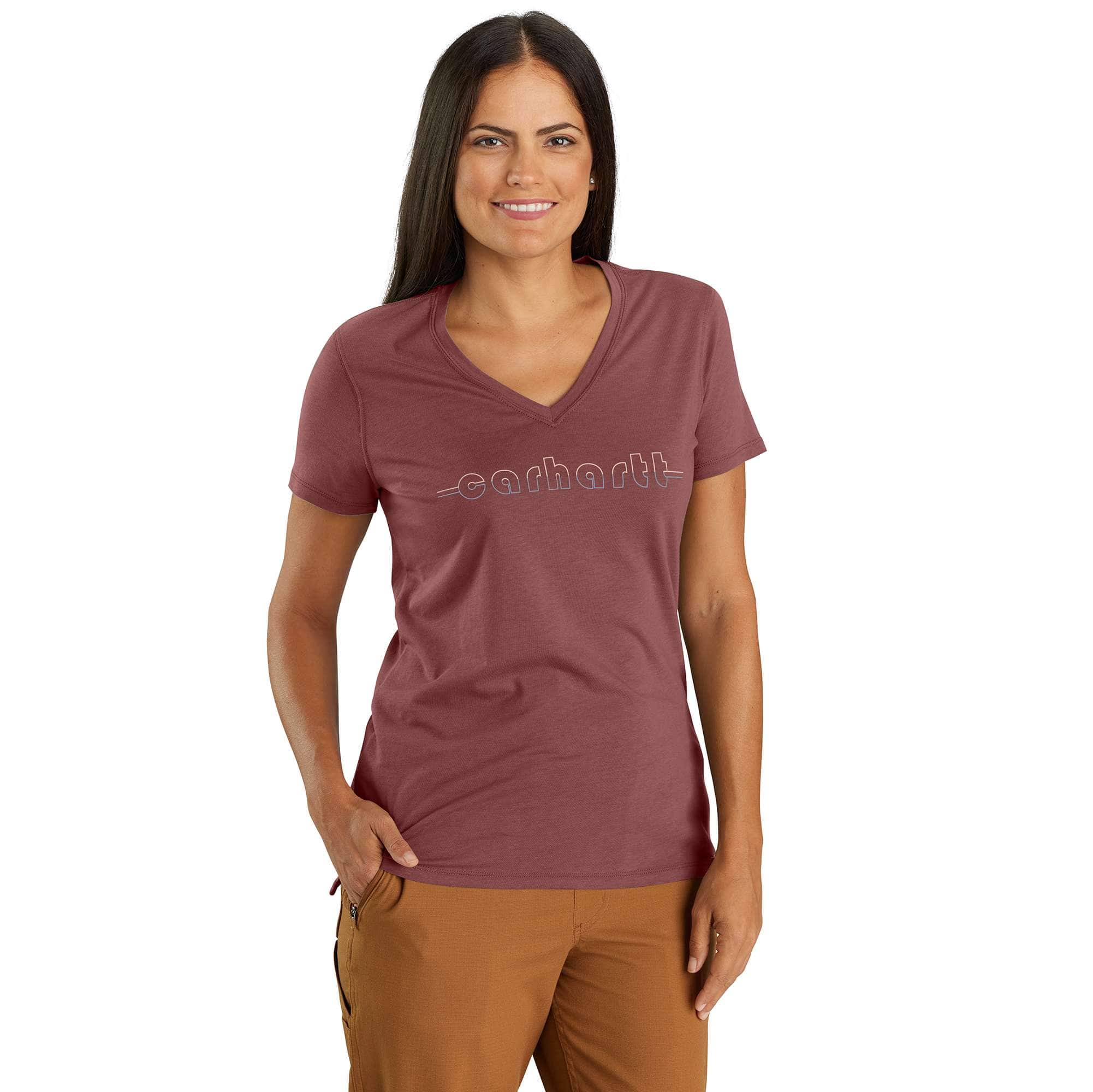 Carhartt Women's TENCEL™ Fiber Series Relaxed Fit Short-Sleeve V-Neck Graphic T-Shirt