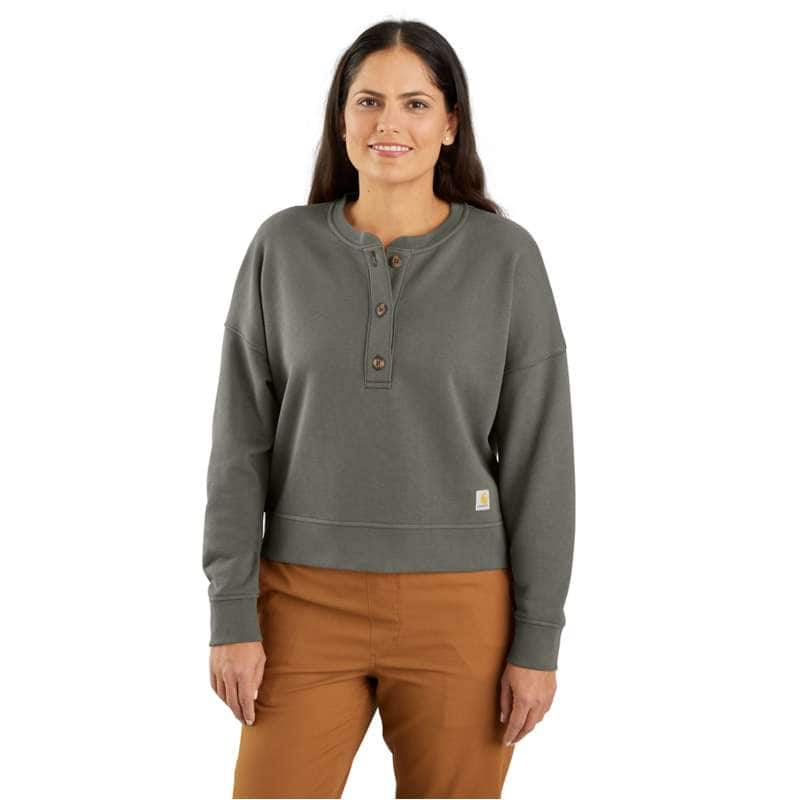 Carhartt  Dusty Olive Women's TENCEL™ Fiber Series Loose Fit French Terry Henley Sweatshirt