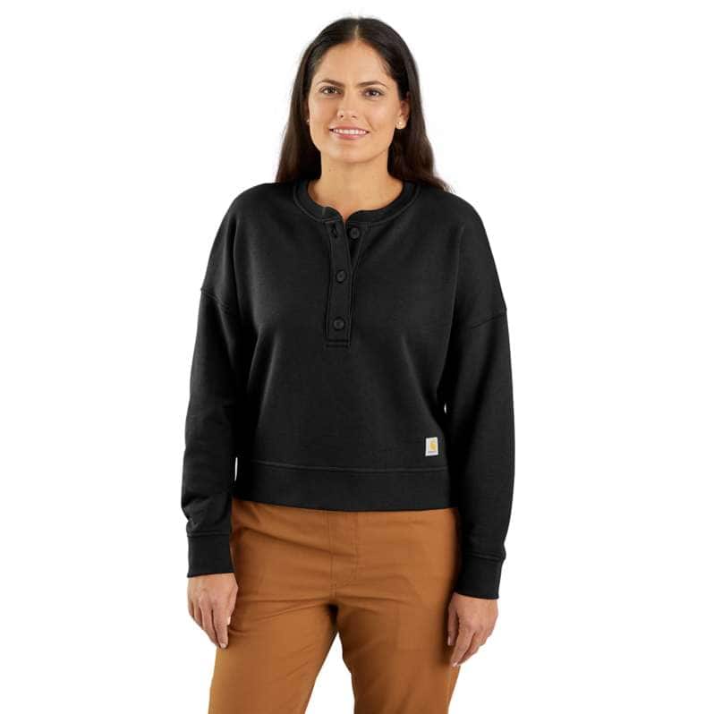 Carhartt  Black Women's TENCEL™ Fiber Series Loose Fit French Terry Henley Sweatshirt