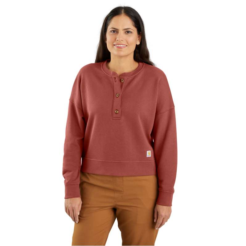 Carhartt  Apple Butter Women's TENCEL™ Fiber Series Loose Fit French Terry Henley Sweatshirt