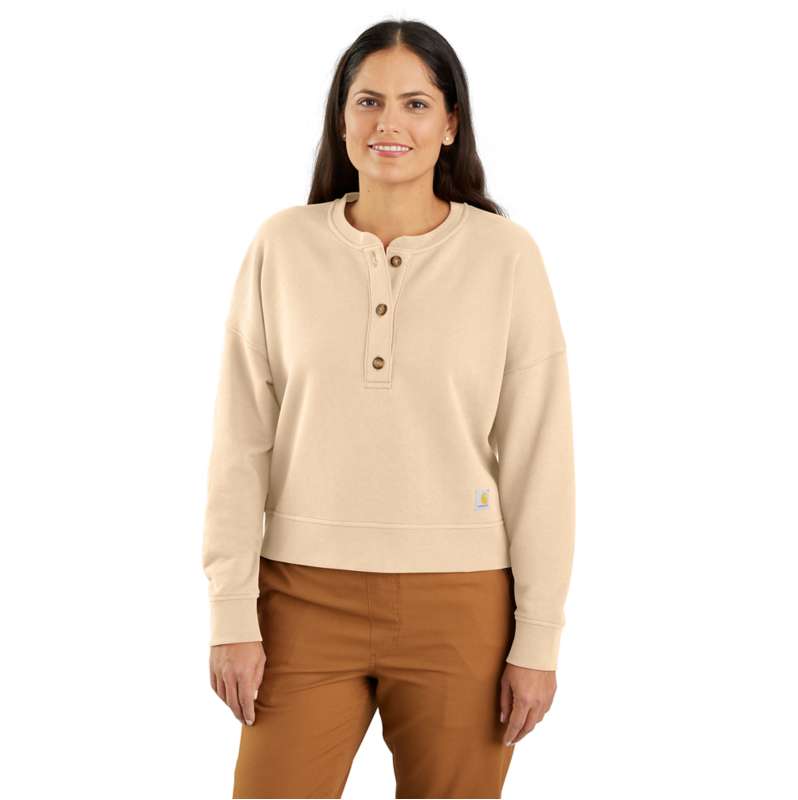 Carhartt  Stone Ash Women's TENCEL™ Fiber Series Loose Fit French Terry Henley Sweatshirt