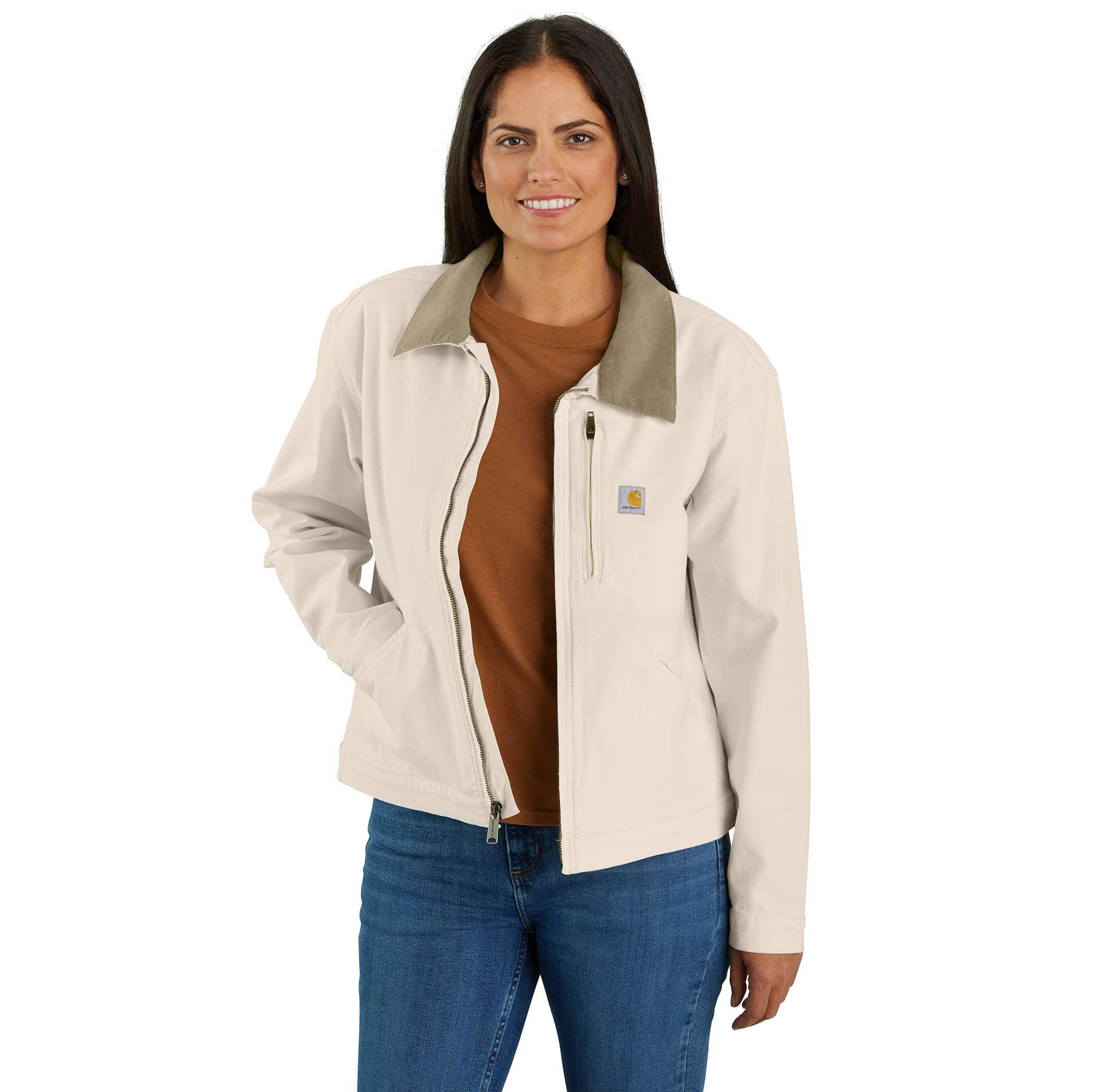 Carhartt Women Wiston Brown Overshirt Jacket Utility Long Sleeve Pocke –  Quality Brands Outlet