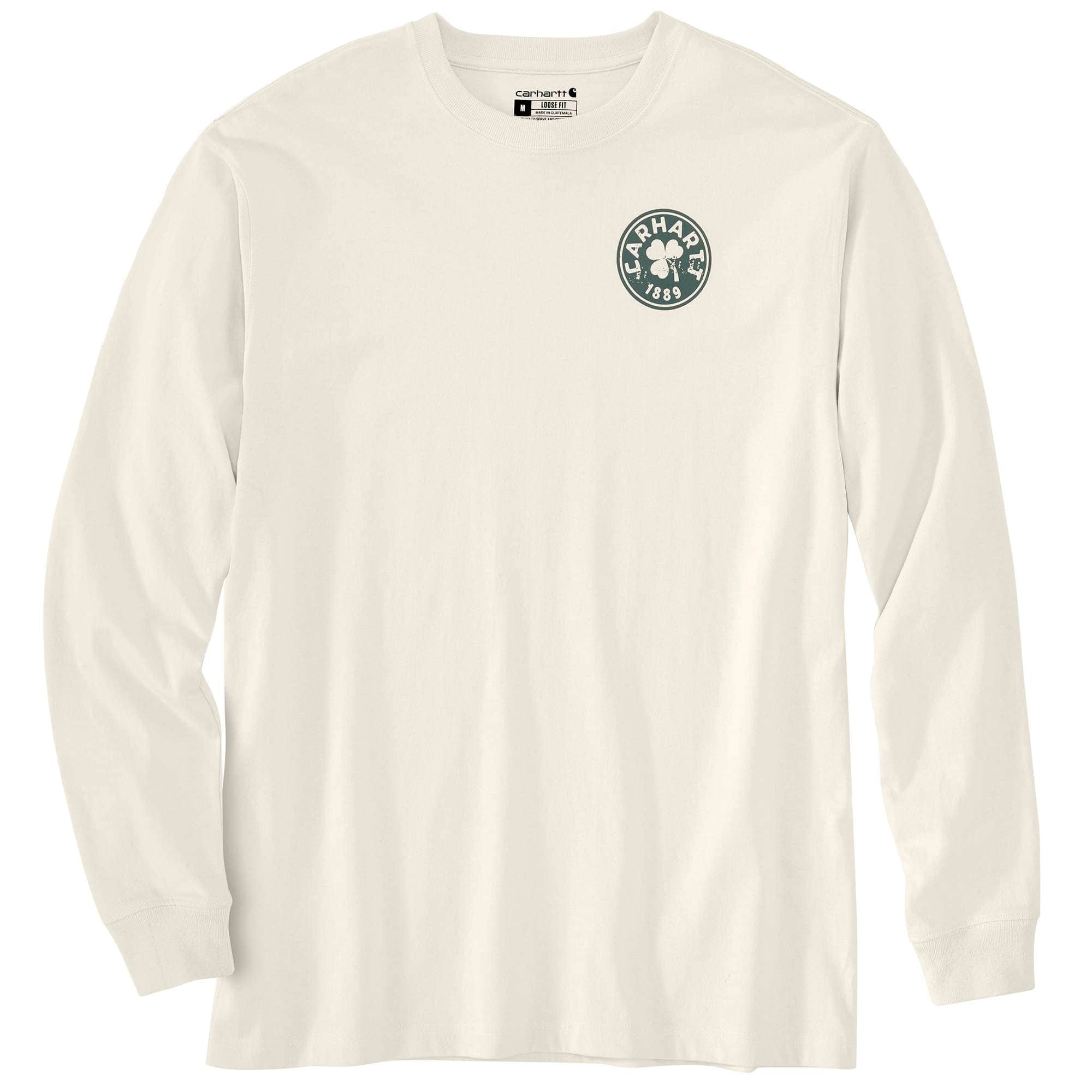 Loose Fit Heavyweight Long-Sleeve Shamrock Graphic T-Shirt