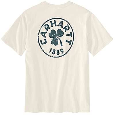 Carhartt Men's Black Relaxed Fit Heavyweight Short-Sleeve Pocket Shamrock Graphic T-Shirt