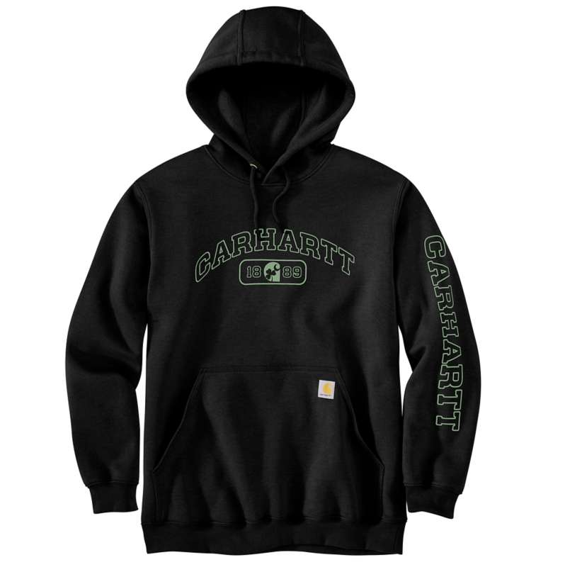 Carhartt  Black Loose Fit Midweight Hooded Shamrock Graphic Sweatshirt