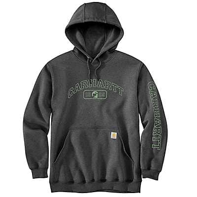 Carhartt Men's Black Loose Fit Midweight Hooded Shamrock Graphic Sweatshirt
