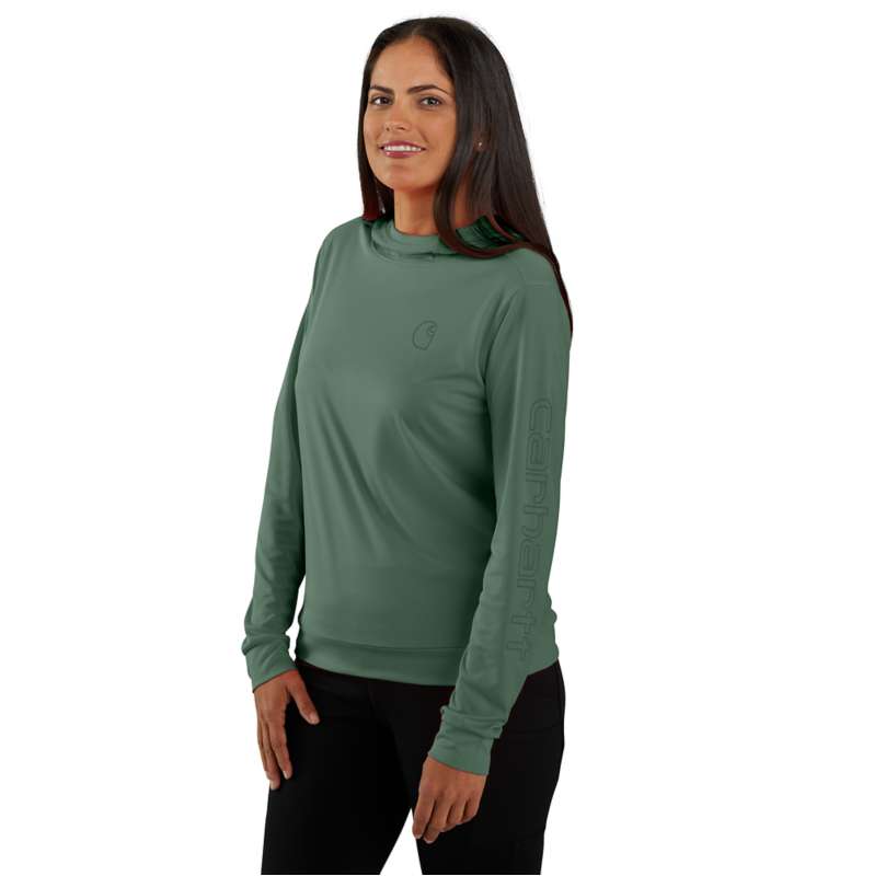 Carhartt  Frosted Balsam Women's Force Sun Defender™ Relaxed LS Logo Hoodie