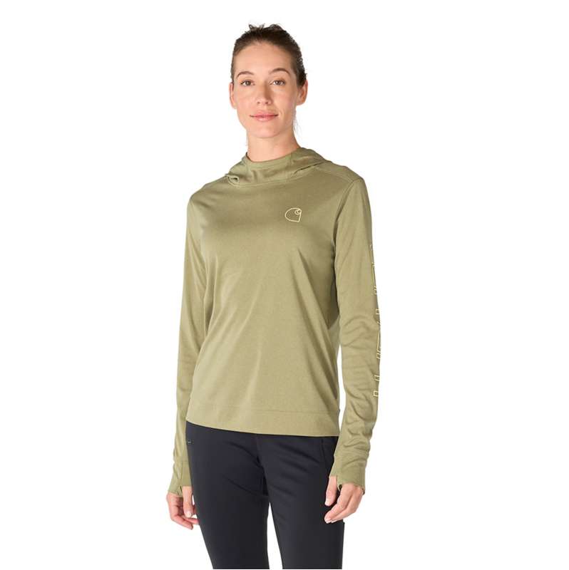 Carhartt  Dill Heather Women's Force Sun Defender™ Relaxed LS Logo Hoodie