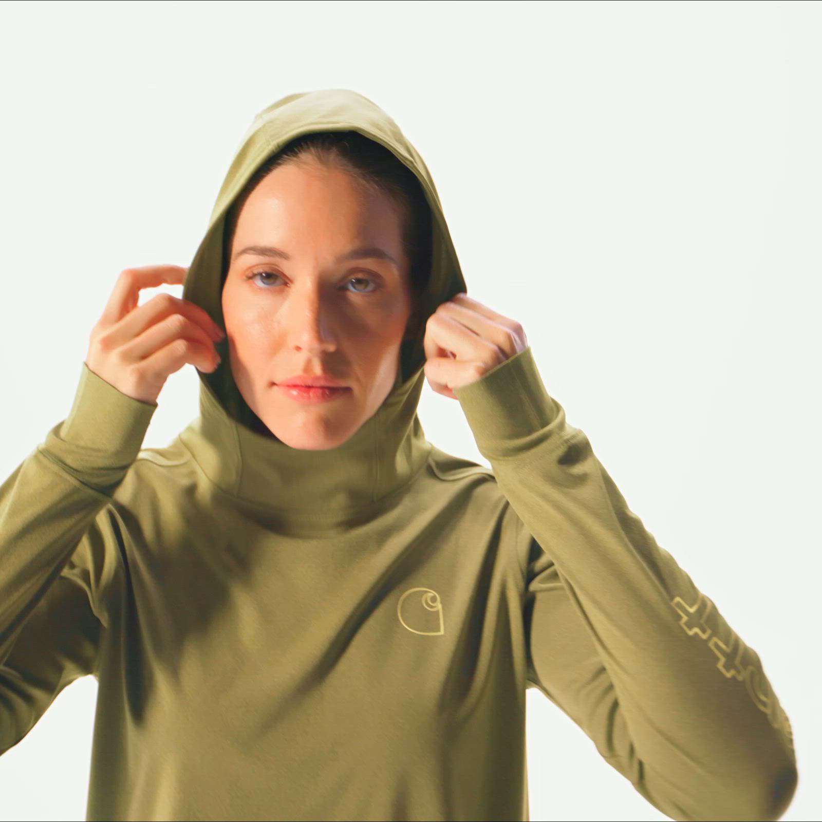 Additional thumbnail 2 of Women's Force Sun Defender™ Relaxed LS Logo Hoodie