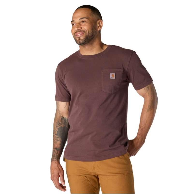 Carhartt  Dark Sepia Re-Engineered Relaxed Fit Lightweight Short-Sleeve Garment Dyed Pocket T-Shirt