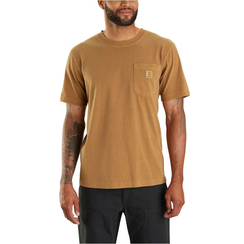Carhartt  Carhartt Brown Re-Engineered Relaxed Fit Lightweight Short-Sleeve Garment Dyed Pocket T-Shirt