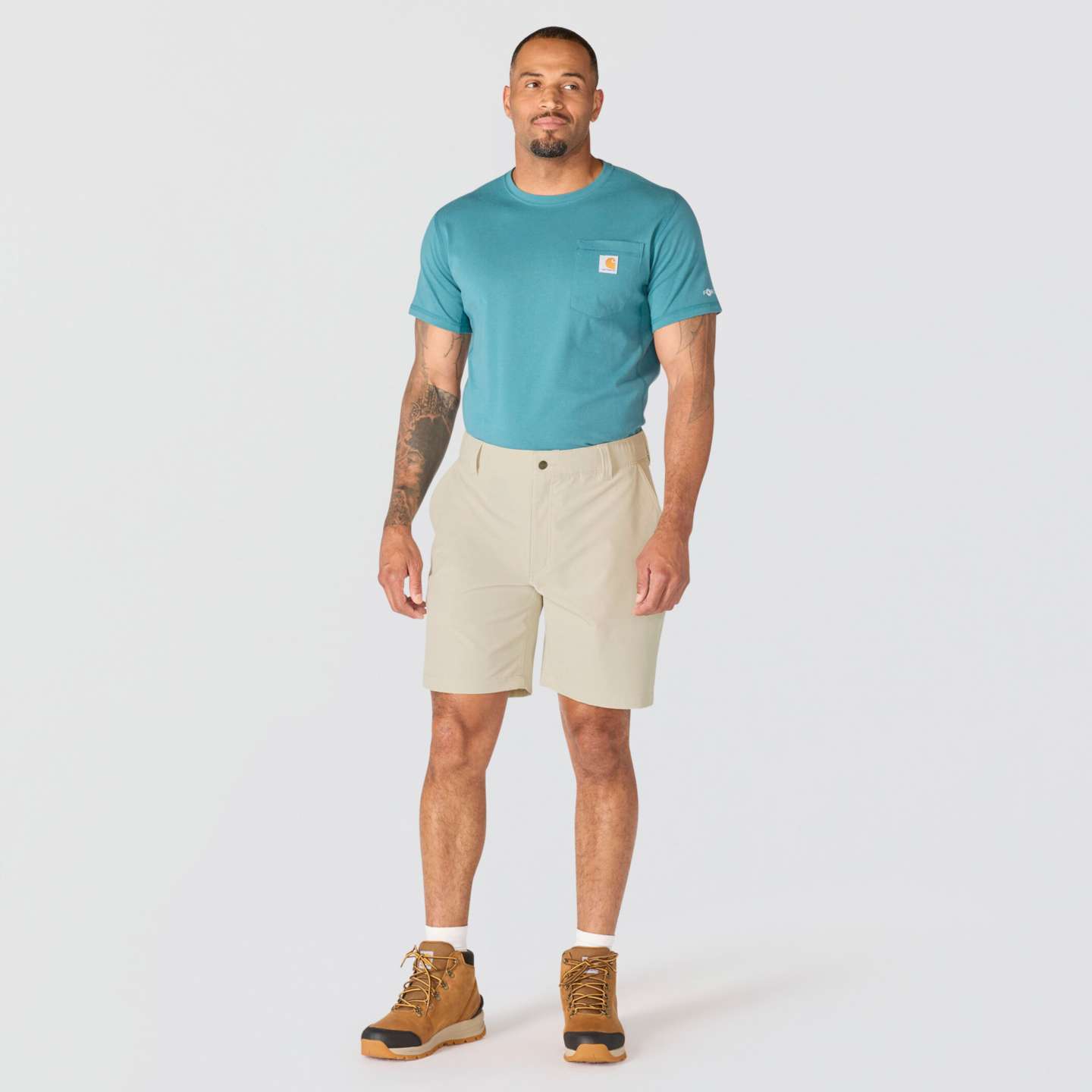 Мужские шорты Carhartt Relaxed 8" Force Phoenix Short, цвет: Cobblestone — фото 4