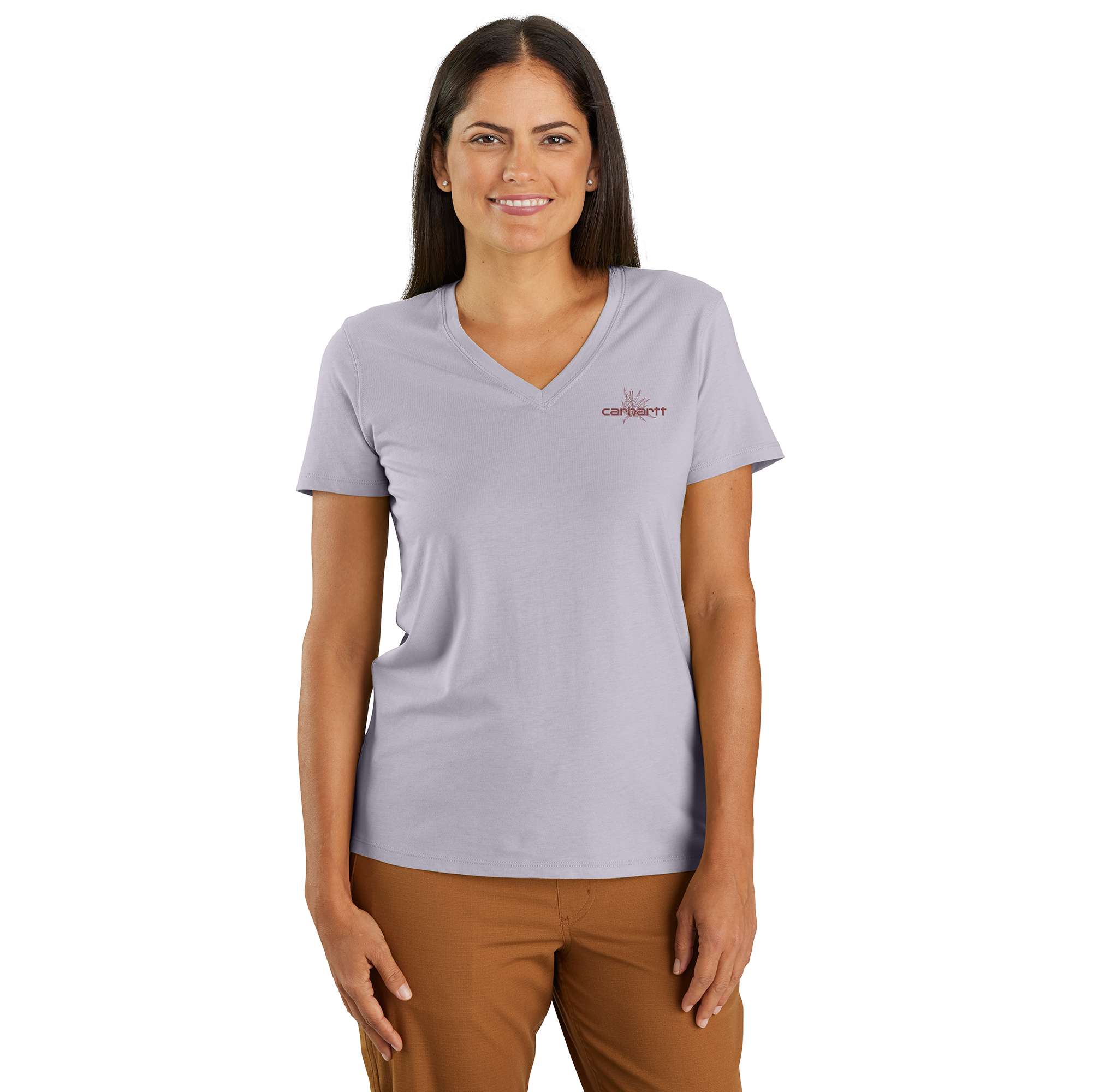 Carhartt Women's Relaxed Fit Lightweight Short-Sleeve Back Graphic V-Neck T-Shirt