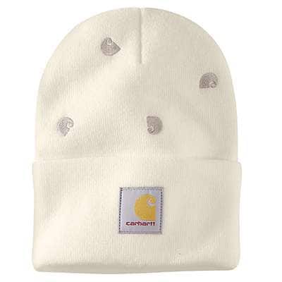 Carhartt Men's Winter White Embroidered Knit Patch Beanie