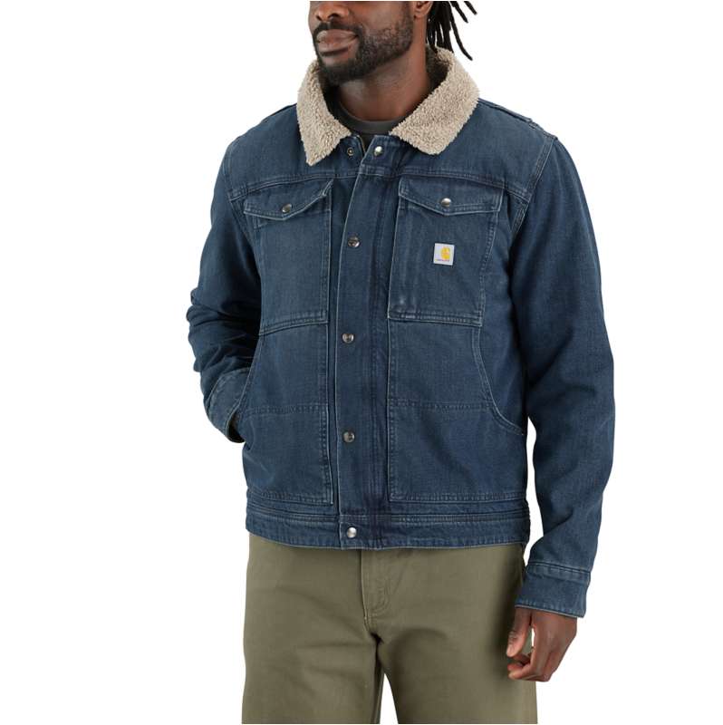 Relaxed Fit Denim Sherpa-Lined Jacket - 2 Warmer Rating | Men's Western ...