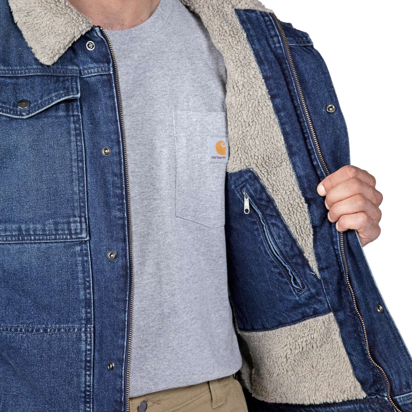 Мужская куртка Carhartt Denim Berwick, цвет: Beech — фото 6