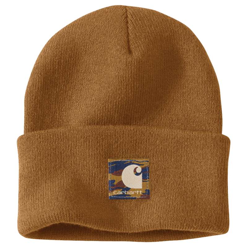 Carhartt  Carhartt Brown Knit Camo Patch Beanie