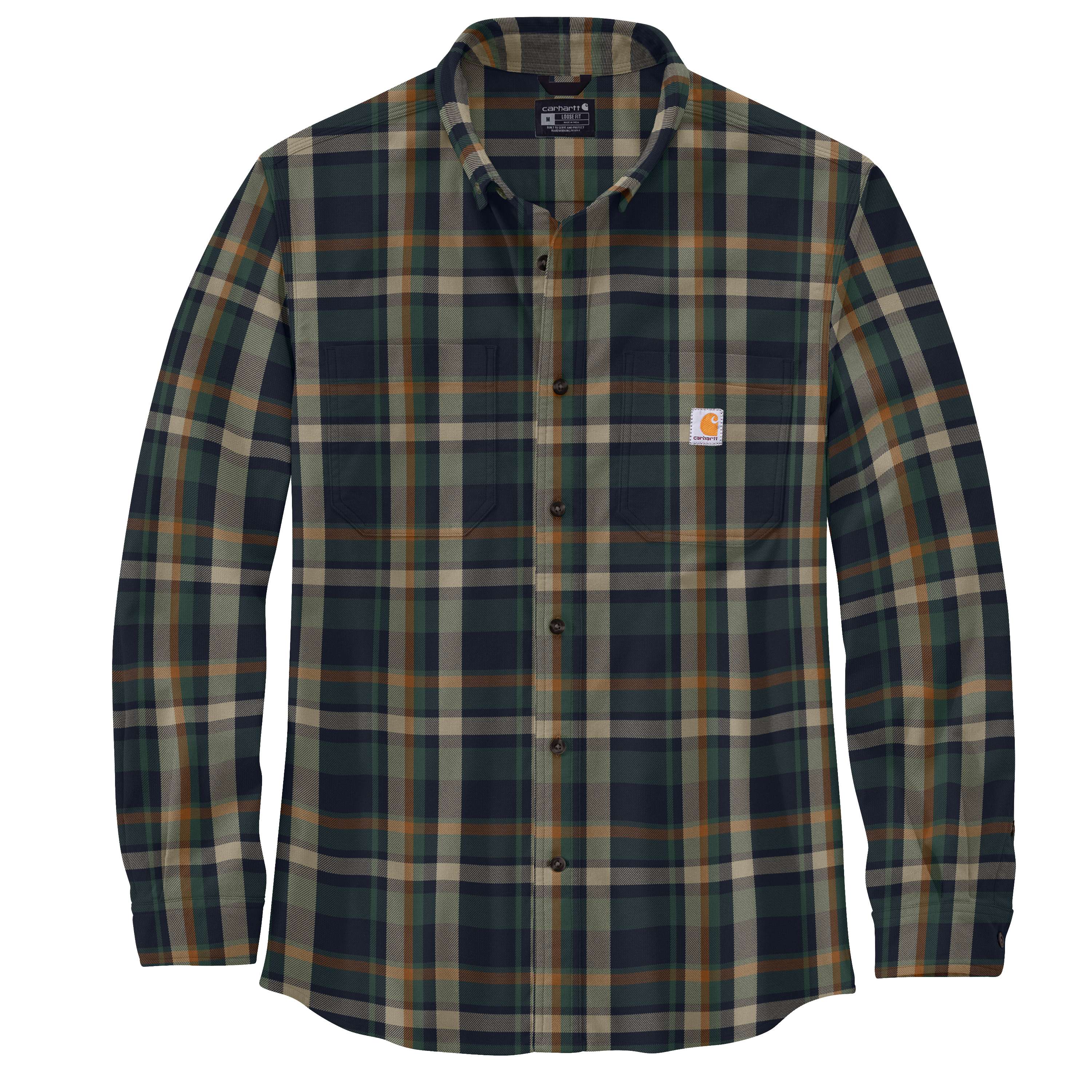 Rugged Flex Relaxed Fit Midweight Flannel Long Sleeve Plaid Shirt Gear Carhartt