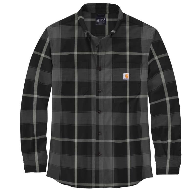 Loose Fit Heavyweight Flannel Long-Sleeve Plaid Shirt