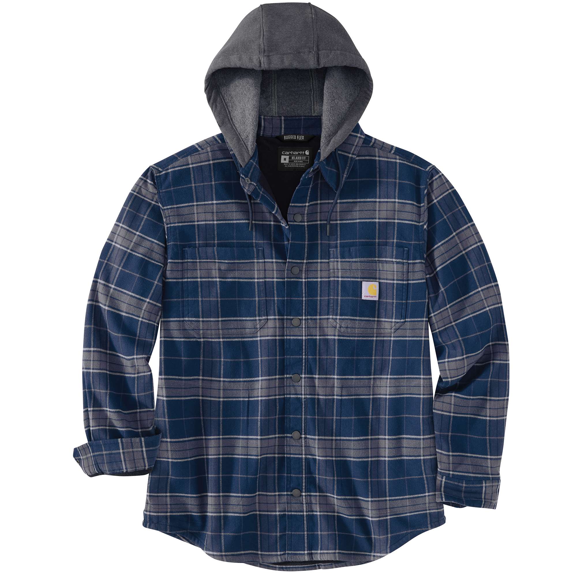 Additional thumbnail 1 of Rugged Flex® Relaxed Fit Flannel Fleece-Lined Hooded Shirt Jac