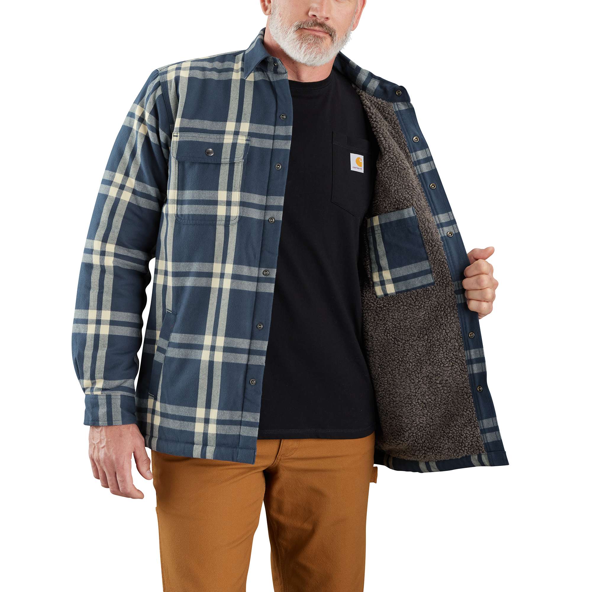 Additional thumbnail 3 of Relaxed Fit Flannel Sherpa-Lined Shirt Jac