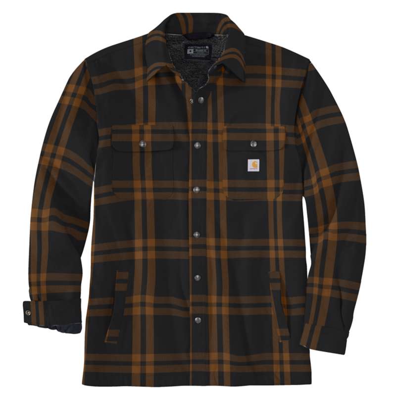 Carhartt  Black Relaxed Fit Flannel Sherpa-Lined Shirt Jac