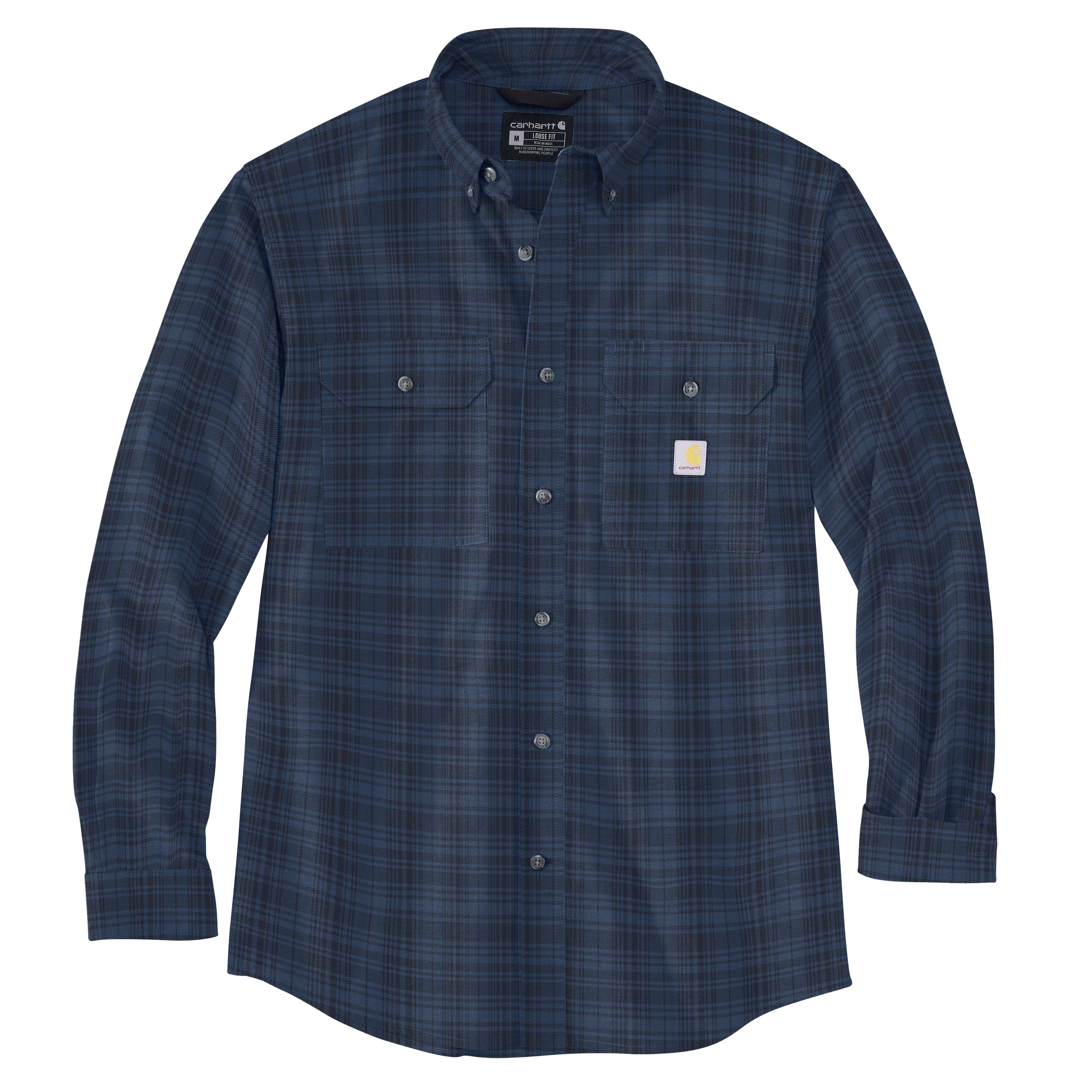 Additional thumbnail 1 of Loose Fit Midweight Chambray Long-Sleeve Plaid Shirt