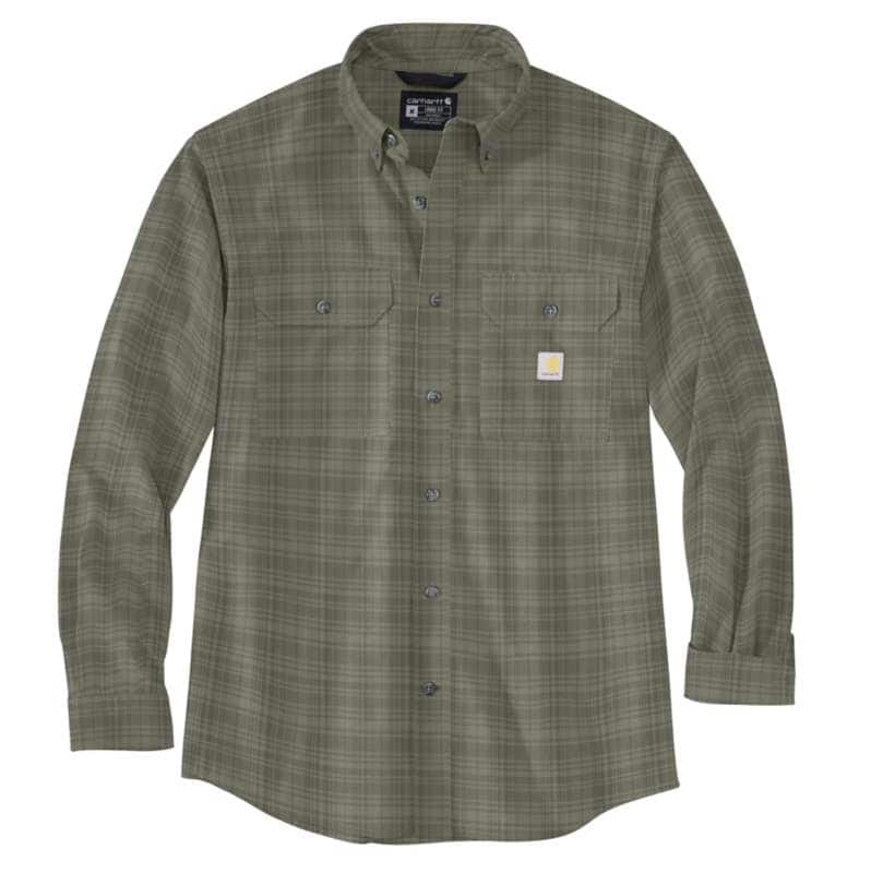 Carhartt  Dusty Olive Loose Fit Midweight Chambray Long-Sleeve Plaid Shirt