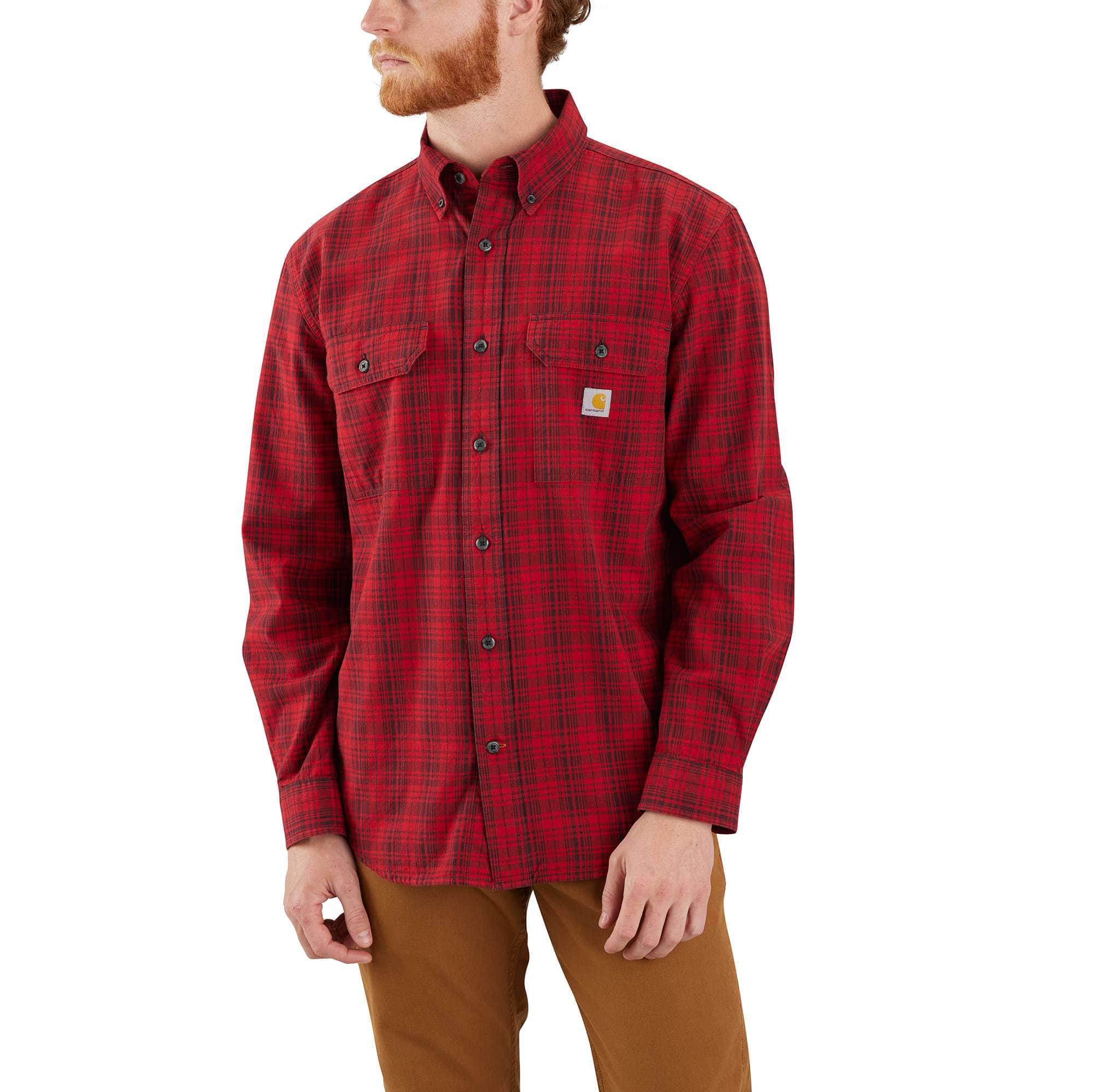 Carhartt Loose Fit Midweight Chambray Long-Sleeve Plaid Shirt