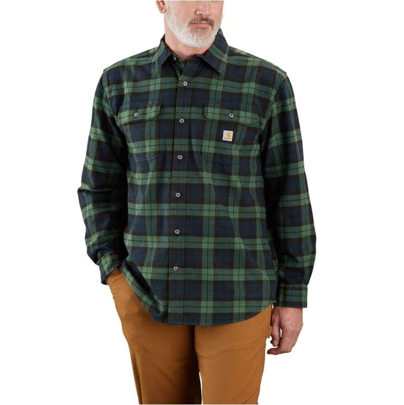 Carhartt  Frosted Balsam Loose Fit Heavyweight Flannel Long-Sleeve Plaid Shirt