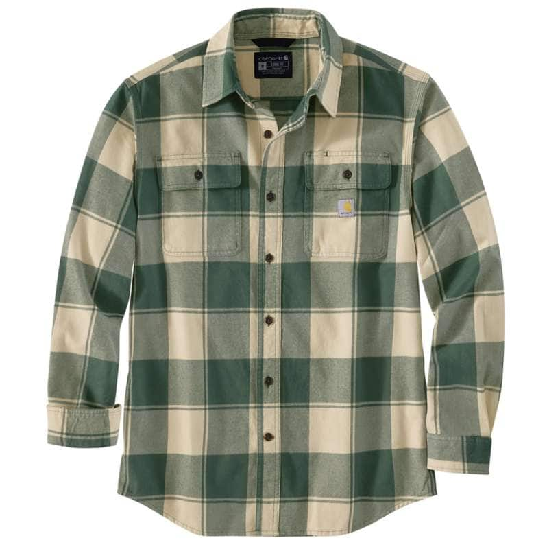 Carhartt  Frosted Balsam/Oatmilk Loose Fit Heavyweight Flannel Long-Sleeve Plaid Shirt