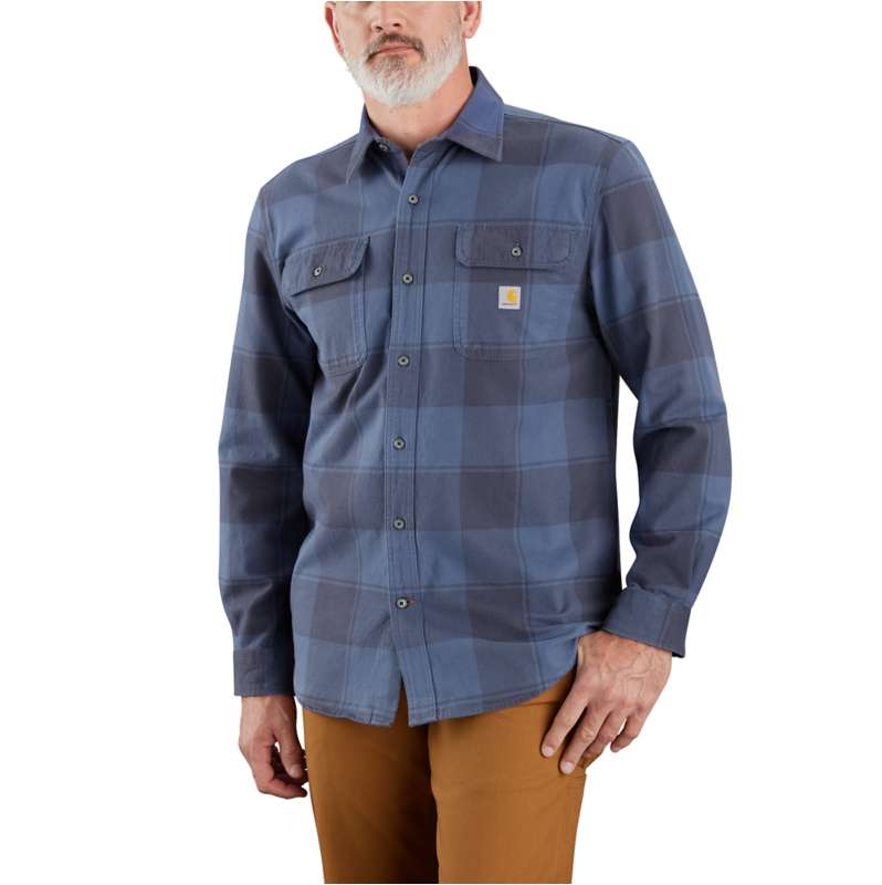 Carhartt  Navy Loose Fit Heavyweight Flannel Long-Sleeve Plaid Shirt