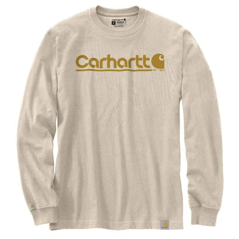 Carhartt  Oat Milk Relaxed Fit Heavyweight Long-Sleeve Logo Graphic T-Shirt