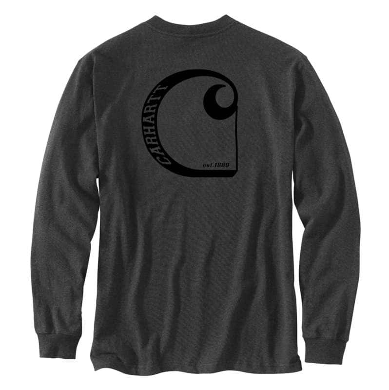 Carhartt  Carbon Heather Relaxed Fit Heavyweight Long-Sleeve Pocket C Graphic T-Shirt