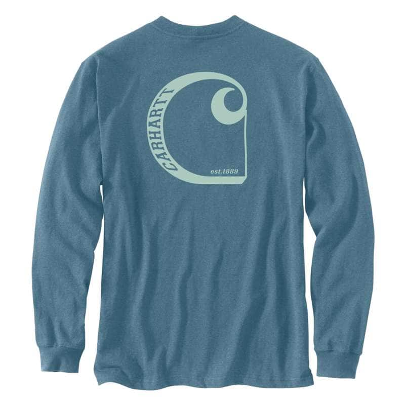 Carhartt  Thundercloud Heather Relaxed Fit Heavyweight Long-Sleeve Pocket C Graphic T-Shirt