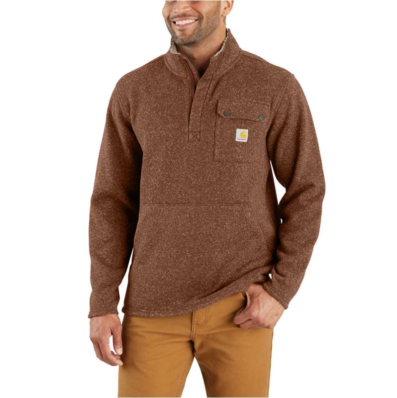 Carhartt  Mocha Relaxed Fit Midweight Quarter-Zip Pocket Sweater Fleece