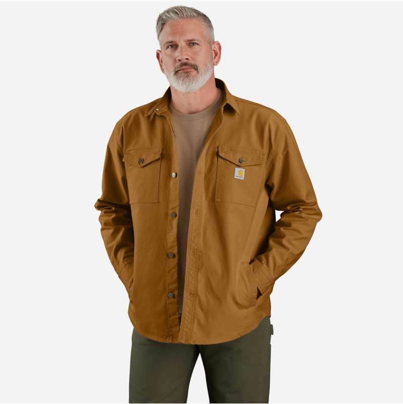 Carhartt  Carhartt Brown Montana Rugged Flex Loose Fit Heavyweight Duck Shirt Jac